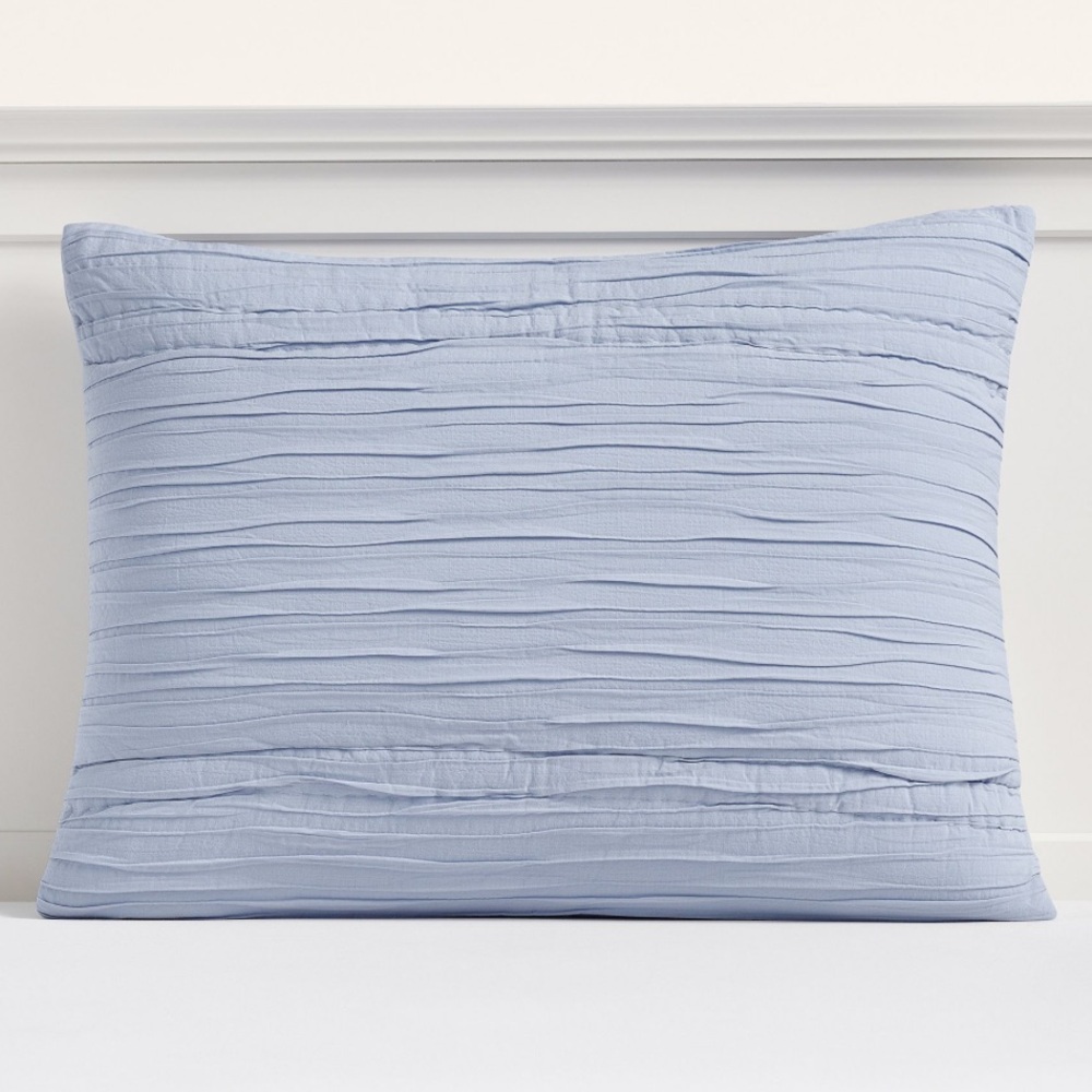 Pottery Barn Teen Wavy Microfiber Standard Sham Chambray Blue #2